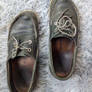 Birkenstock Foot Print Olive Leather Boat Shoes 42 L11  M9